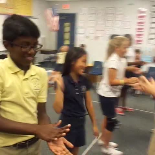 16-17 Ms. Dunn's 5th grade class "Omochi", Japanese Hand Clapping Game