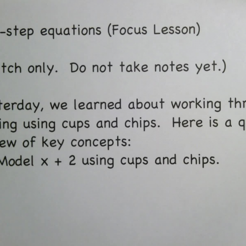 Two-Step Equations (Cups and Chips 2)