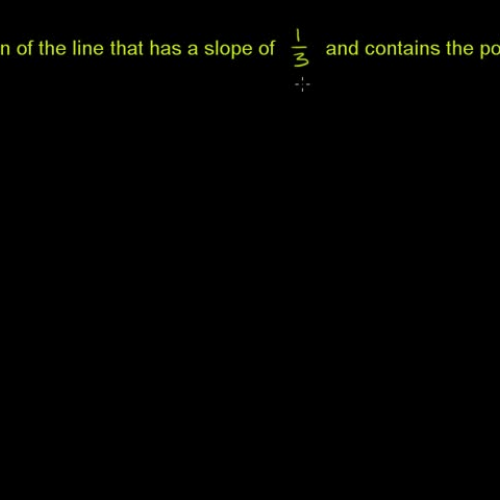 Finding the equation from a point and slope (H)