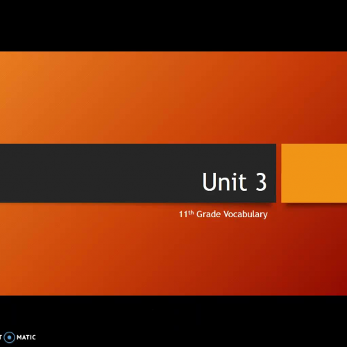 English 3 Vocabulary Unit 3