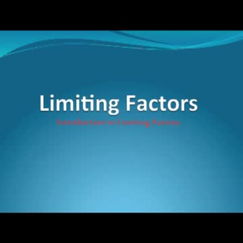 Carrying Capacity and Limiting Factors Defined