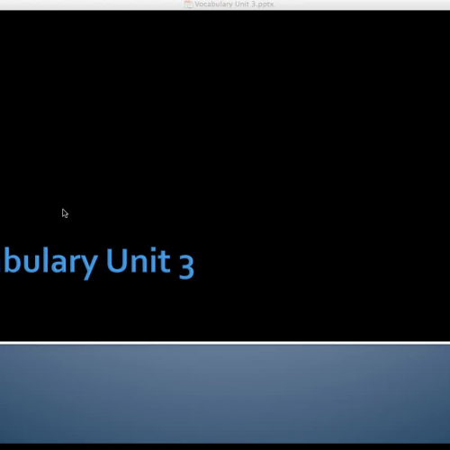 Vocabulary Unit 3