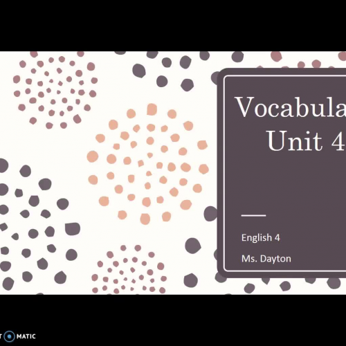 English 4 Vocab Unit 4