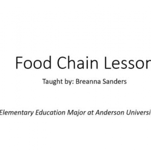 Food Chain Lesson By Breanna Sanders (Anderson University SC Student)
