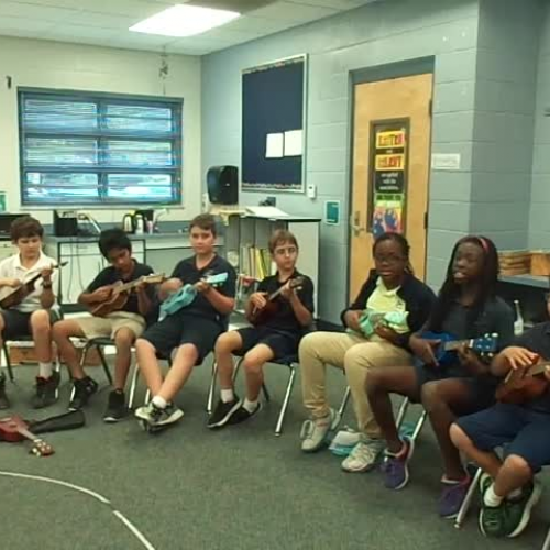 16-17 Ms. Dunn's 5th grade class "When the Saints Go Marching In", ukulele