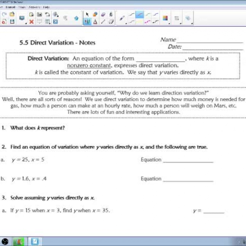 5.5 Direct and Indirect Variation