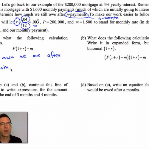 mortgage payments common core algebra 2 homework answers