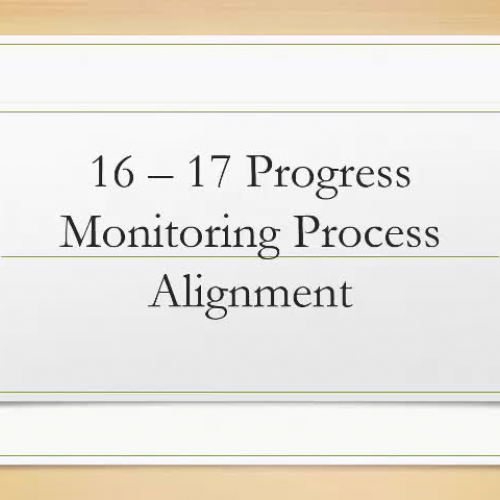 Progress Monitoring Process