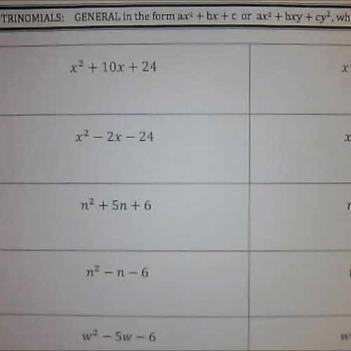 General Trinomial, a=1, vid 1