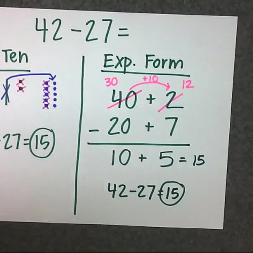 Subtraction Using Base Ten and Expanded Form Strategies