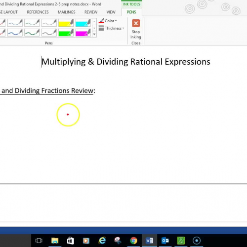 Pre-Cal Multiply and Divide Rational Expressions