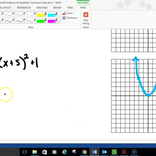 Alg 2 Transformations of Quadratic Functions Part 2