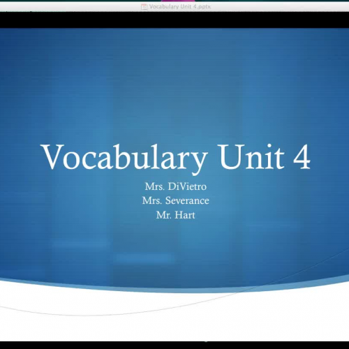 Vocabulary Unit 4