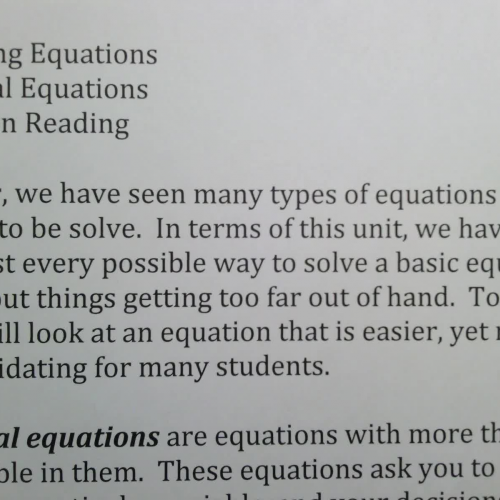 SSHSMATH - Ch 2 Sect 5 (Literal Equations)