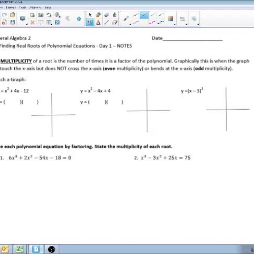 3.5 Finding Real Roots of Polynomial Equations Day 1