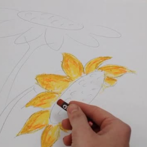 Layering Oil Pastels Van Gogh Style