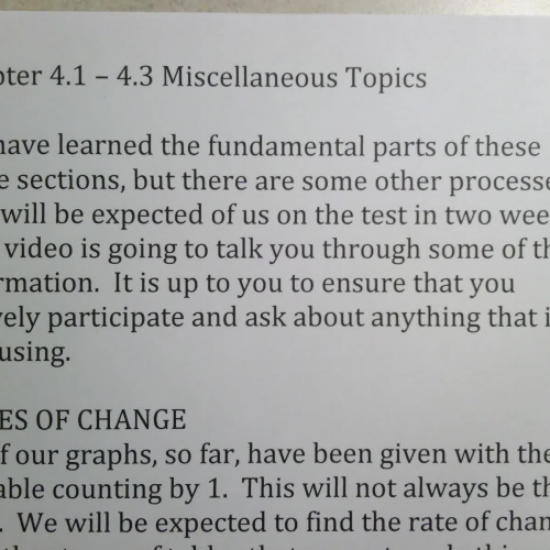 SSHSMATH - Ch 4.1 to 4.3 Miscellaneous Topics