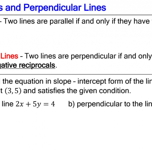 CA: 2.5 Equations of Lines (pt 3)