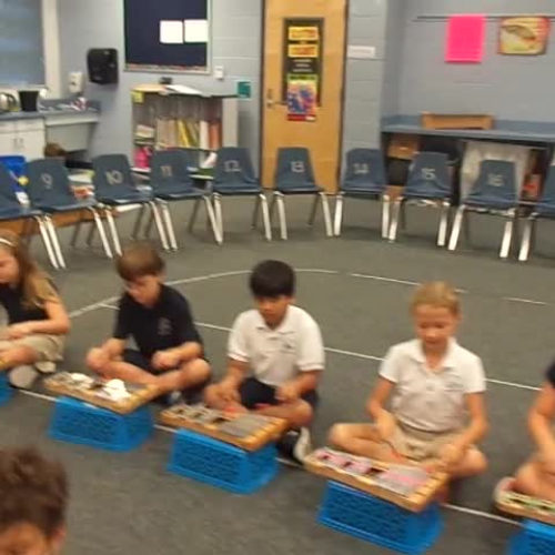 16-17 Ms. Mickel's 4th grade class "Only in October" by DeLelles, metal cross over, wood melody