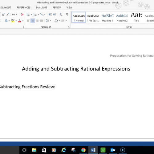 Pre-Cal Add & Subtract Rational Expressions