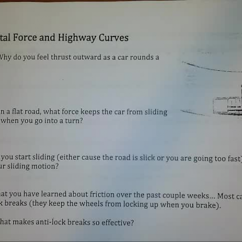 Centripetal Force and Highway Curves