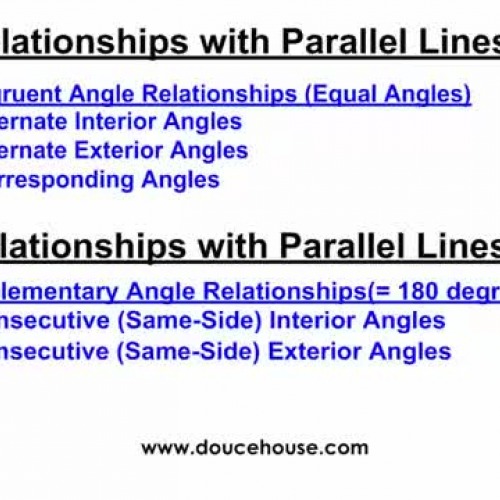 Angle Relationships with Parallel Lines - Part 1