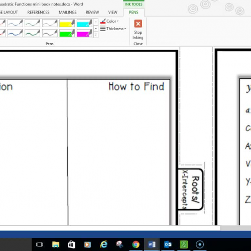 Alg 2 Quadratic Functions mini book Part 3