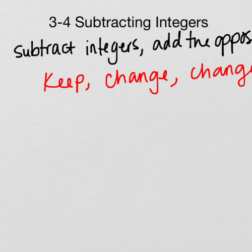 3-4 Subtracting Integers