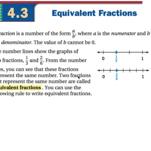 Lesson 4.3 Equivalent Fractions (prealgebra)