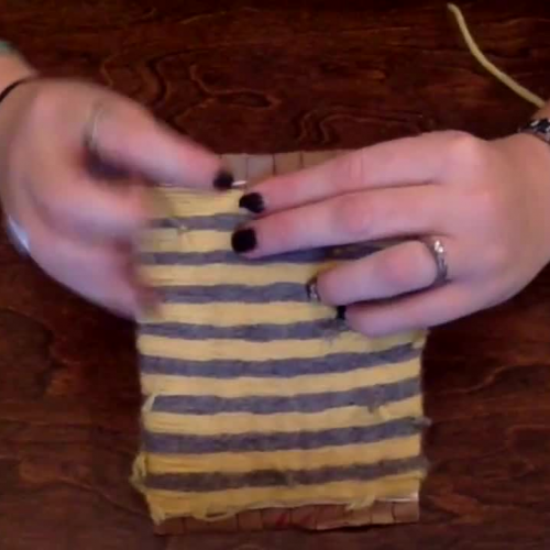 Taking a Pocket Weaving off of a Loom