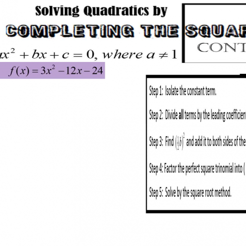 More with Completing the Square