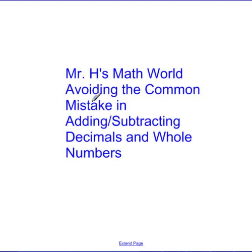 Avoiding the Common Mistake in Adding/Subtracting Decimals and Whole Numbers