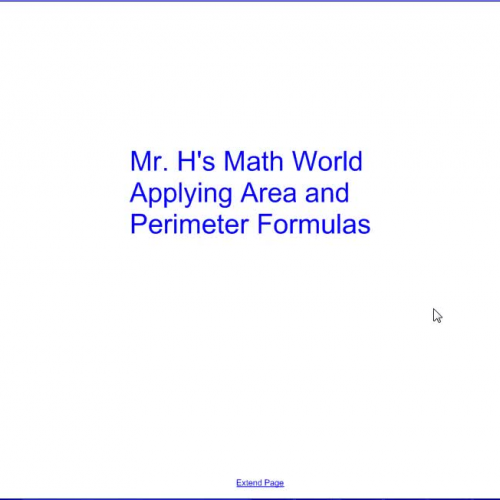 Applying Area and Perimeter Formulas