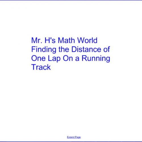 Finding the Distance of 1 Lap on a Running Track