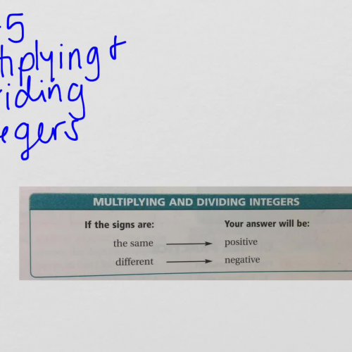 3-5 Multiplying and Dividing Integers