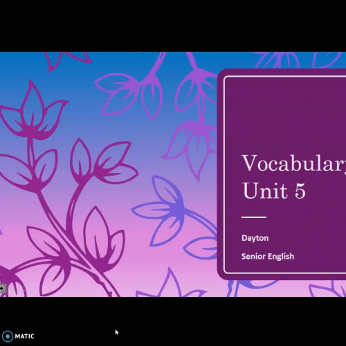 English 4 Vocabulary Unit 5