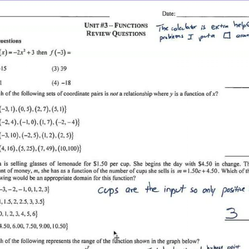 Algebra Unit 3 Review