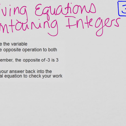 3-6 Solving Equations with Integers