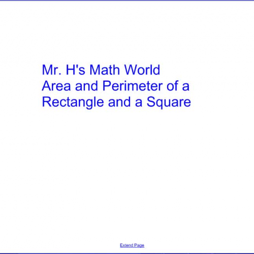 Area and Perimeter of a Rectangle and a Square