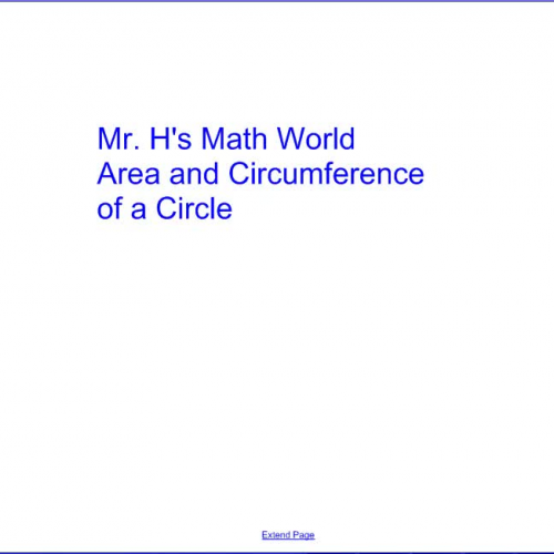 Area and Circumference of a Circle