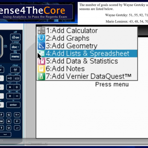 Calculate 1-Variable Statistics on the TI-Nspire