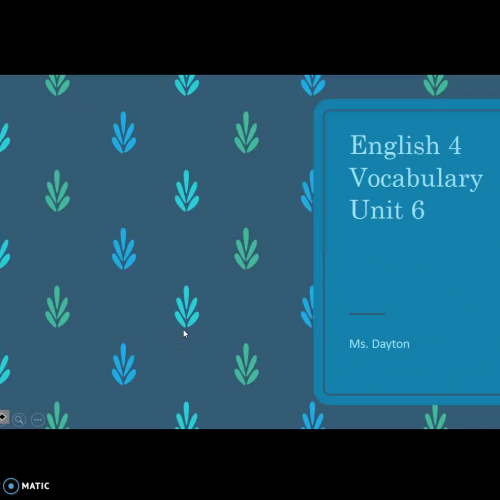 English 4 Vocab Unit 6