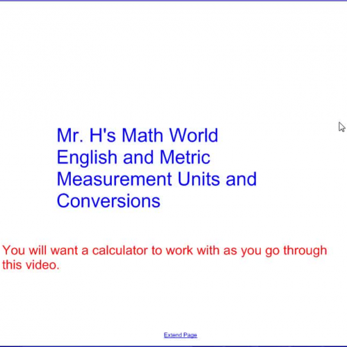 English and Metric Measurement Units and Conversions