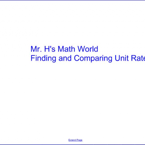 Finding and Comparing Unit Rates.