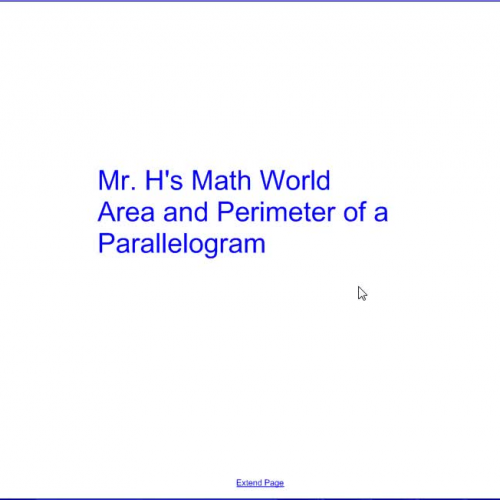 Area and Perimeter of a Parallelogram