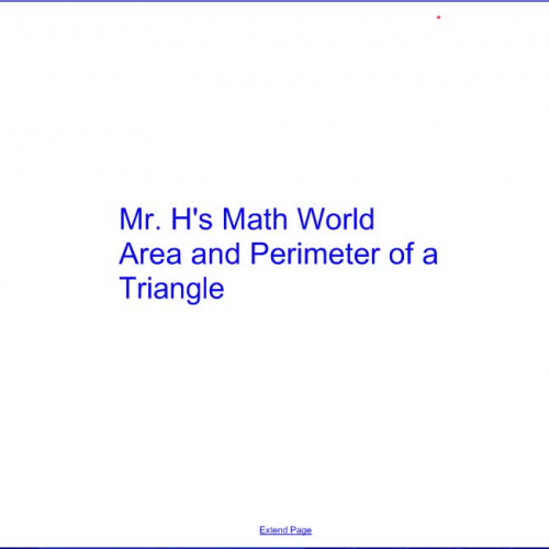 Area and Perimeter of a Triangle.