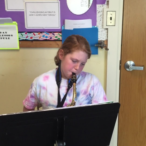 Lia Playing the Saxophone