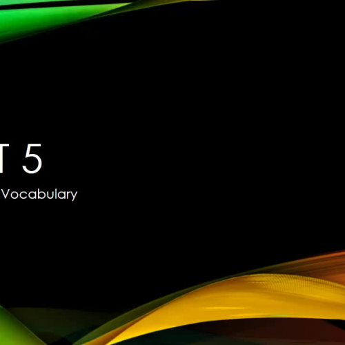 11th Grade Vocabulary-Unit 5