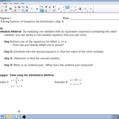 7.2 Day 1 Substitution Method