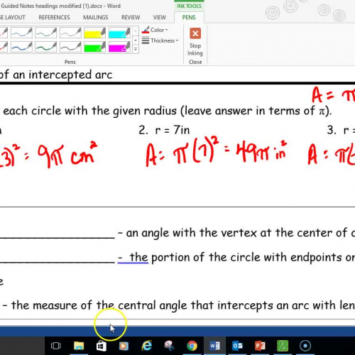 Pre-Cal Radian Measure (Trig)